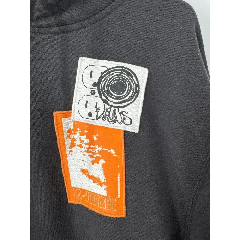 Vans Punk Patch Pullover Hoodie Men's Medium Black Graphic Hooded Sweatshirt